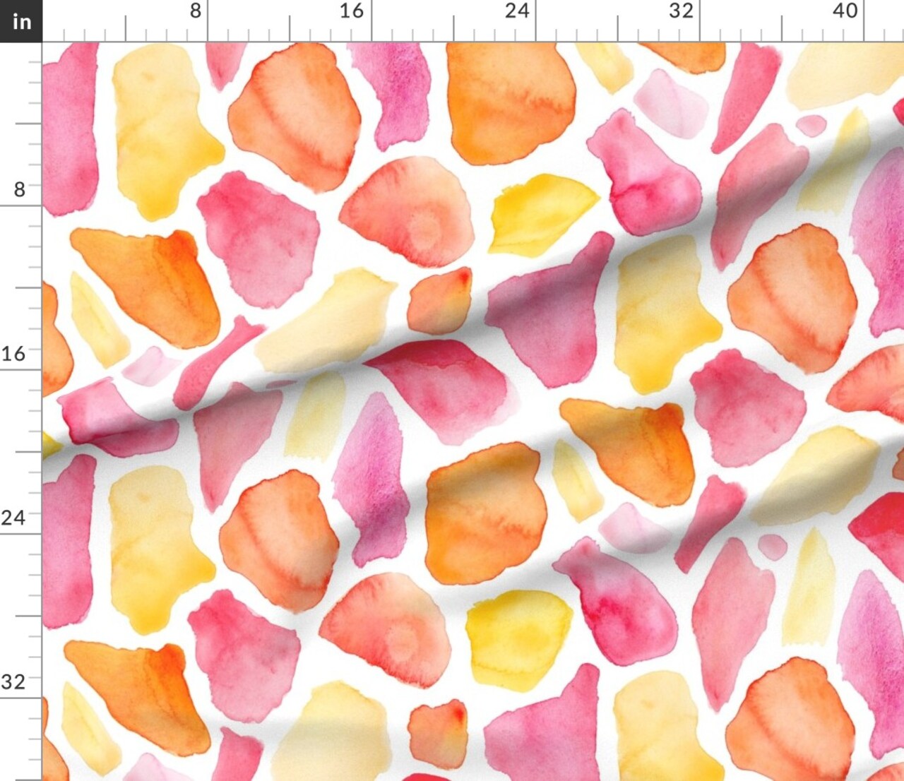 Watercolor Pink Orange Yellow Bright Whimsical Animal Print Custom Printed Fabric by Spoonflower Various Fabrics by the Yard or Fat Quarter